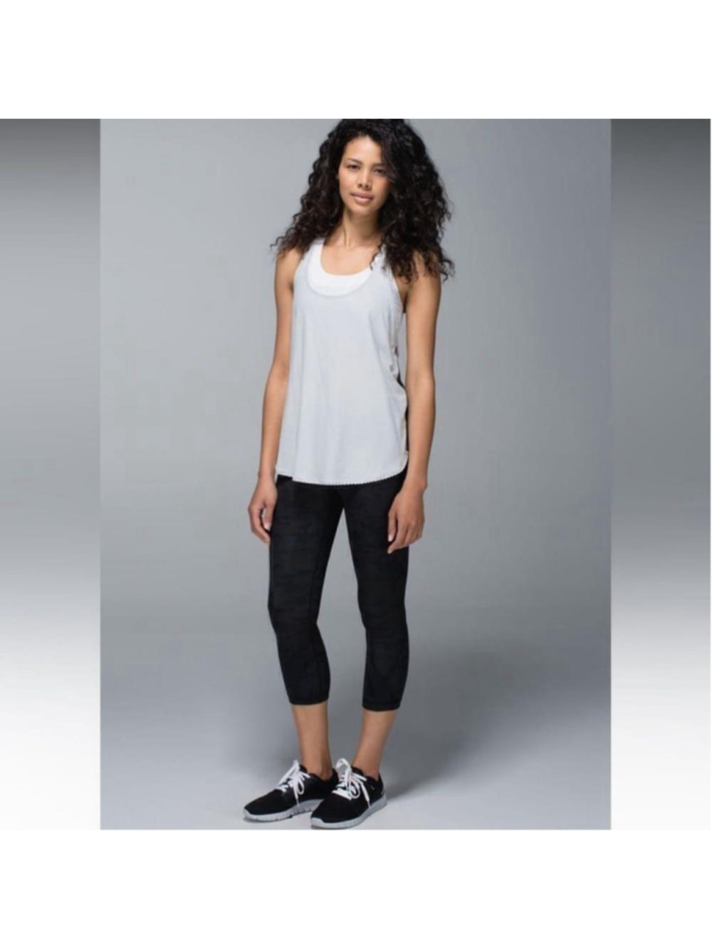 Lululemon Run Inspire Crop II *All Luxtreme Savasana Camo Black Mesh 6 RARE